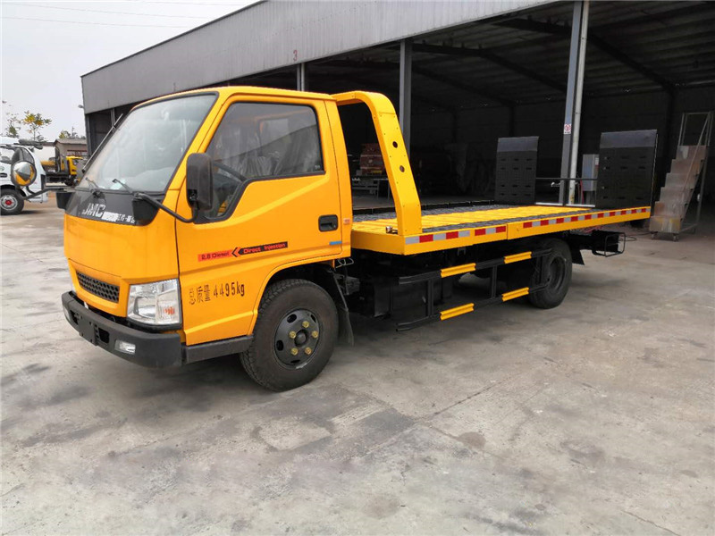 CLW5040TQZJ5型清障车 江铃蓝牌一拖二道路救援车 拖车平板