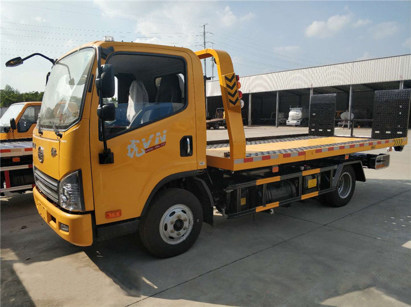 CLW5040TQZC5型清障车 解放蓝牌一拖二倒立救援车 拖车小平板
